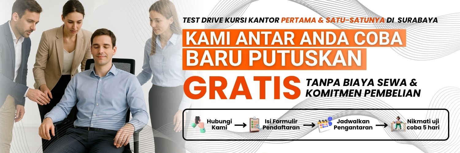 Pertama di Surabaya Test Drive Kursi kantor by Karya Sukses Mandiri